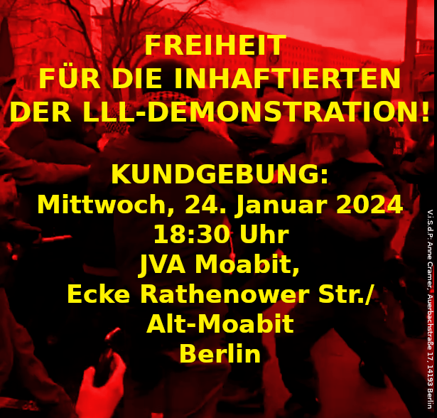 LLL Demonstration 2024 Aufruf Freiheit Inhaftierte