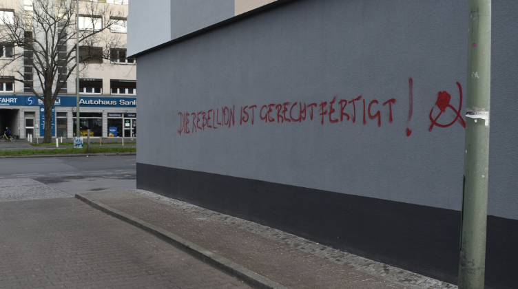 Malung in Berlin Tempelhof zur Mobilisation zum ersten Mai 1
