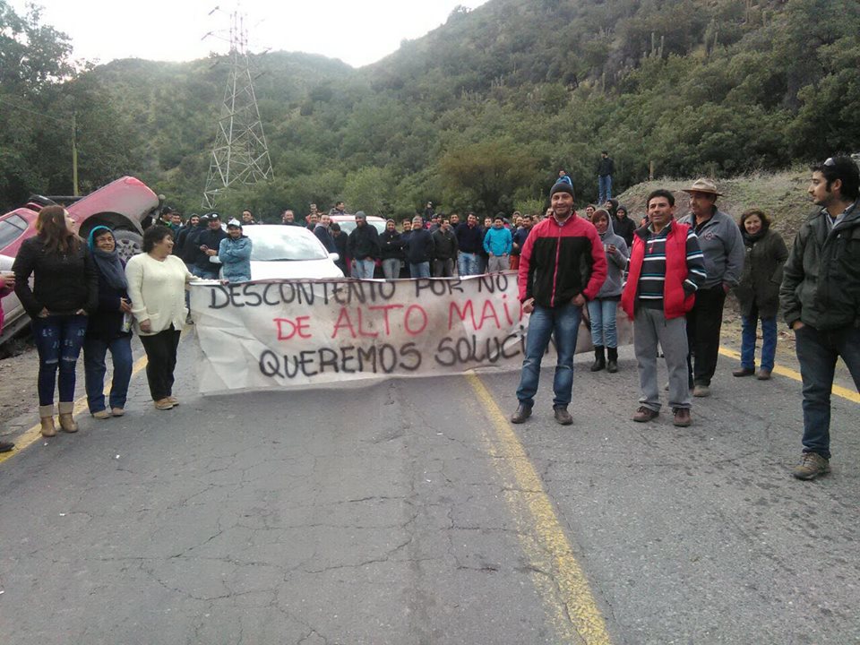 Alto Maipo worker protest blockade