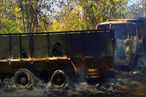 torched vehicles along border