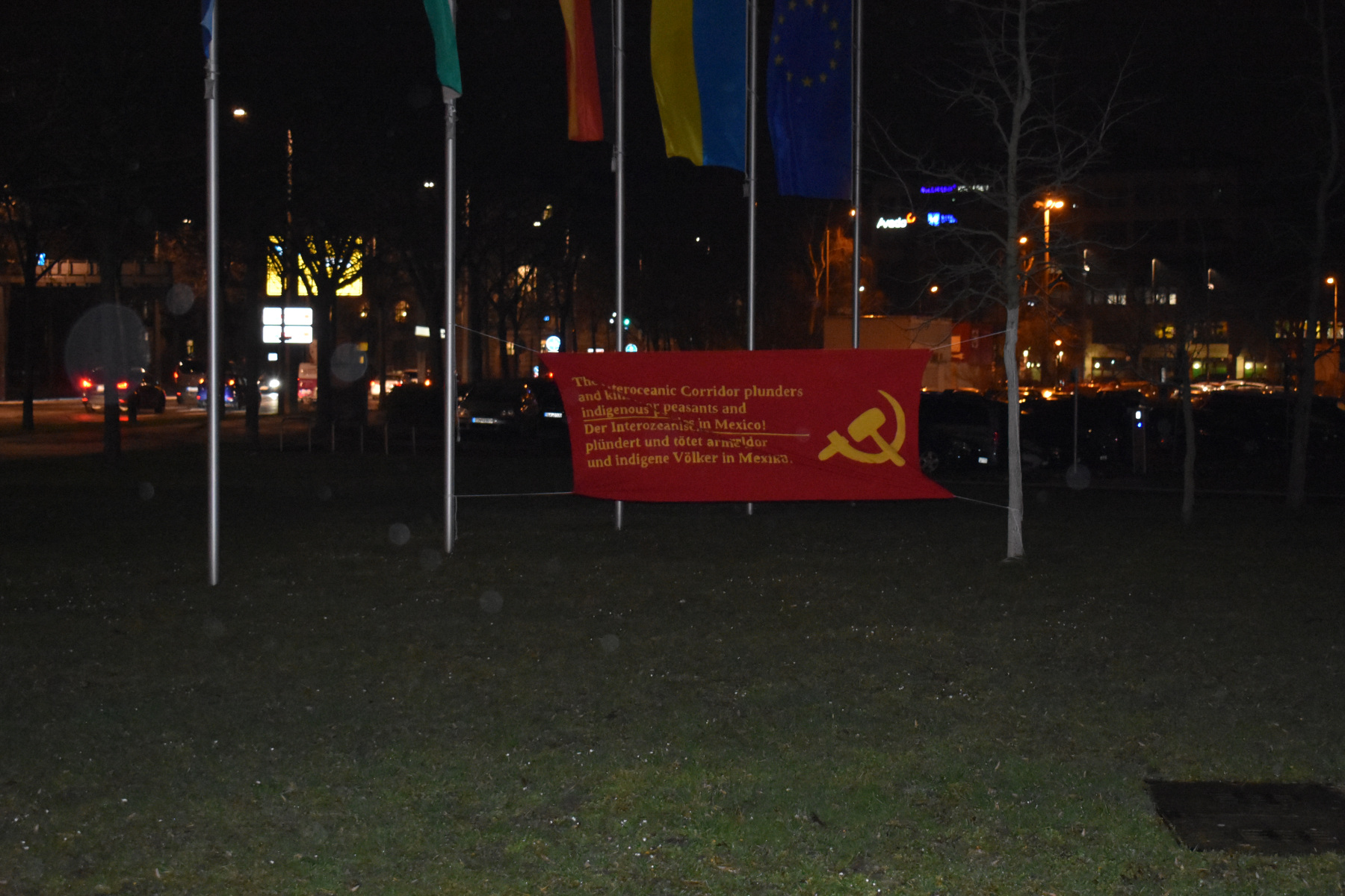 Leipzig: „Der Interozeanische Korridor plündert und tötet arme Bauern und indigene Völker in Mexiko!“