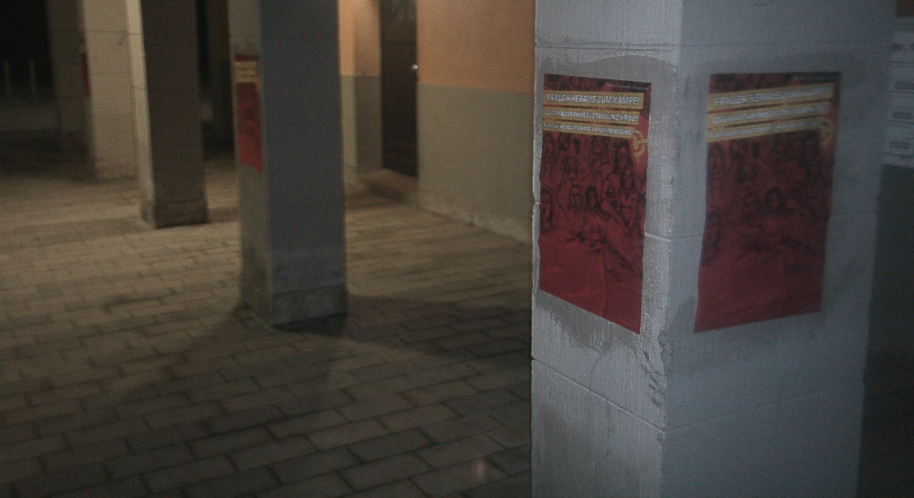 Plakataktion anlässlich des internationalen Frauenkampftages in Weimar