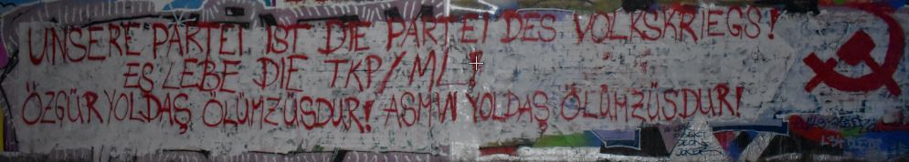 Berlin: Grafitti in solidarity with the falurkish comrades Özgür and Asmin