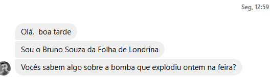Brasilien: In Londrina gab es eine Explosion mit Flugblättern, mit dem Aufruf „Nicht wählen“; die Informationen wurden von der lokalen Presse an AND geschickt