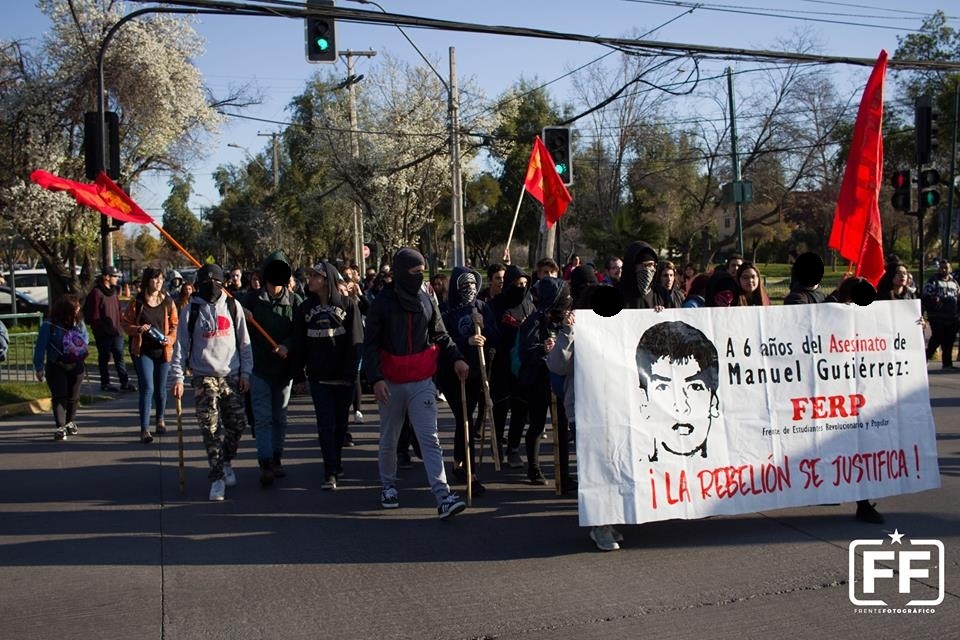 Kämpferische Demonstration in Chile
