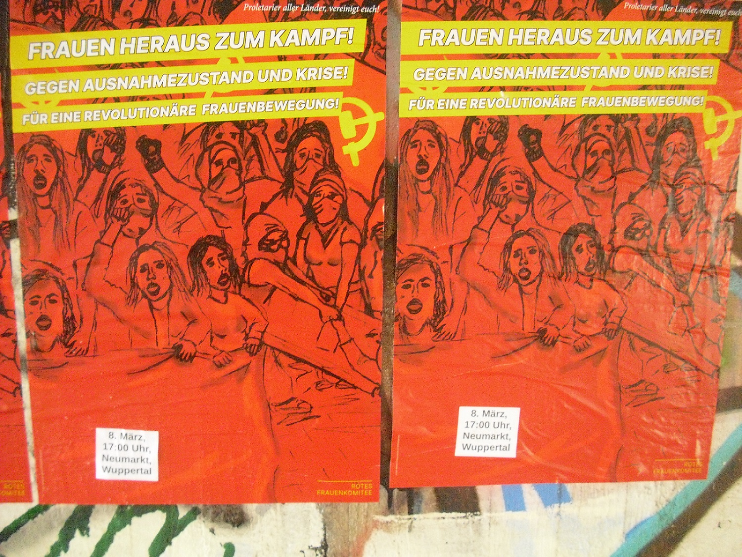 Impression of propaganda in Bochum for the international womens day at Wuppertal