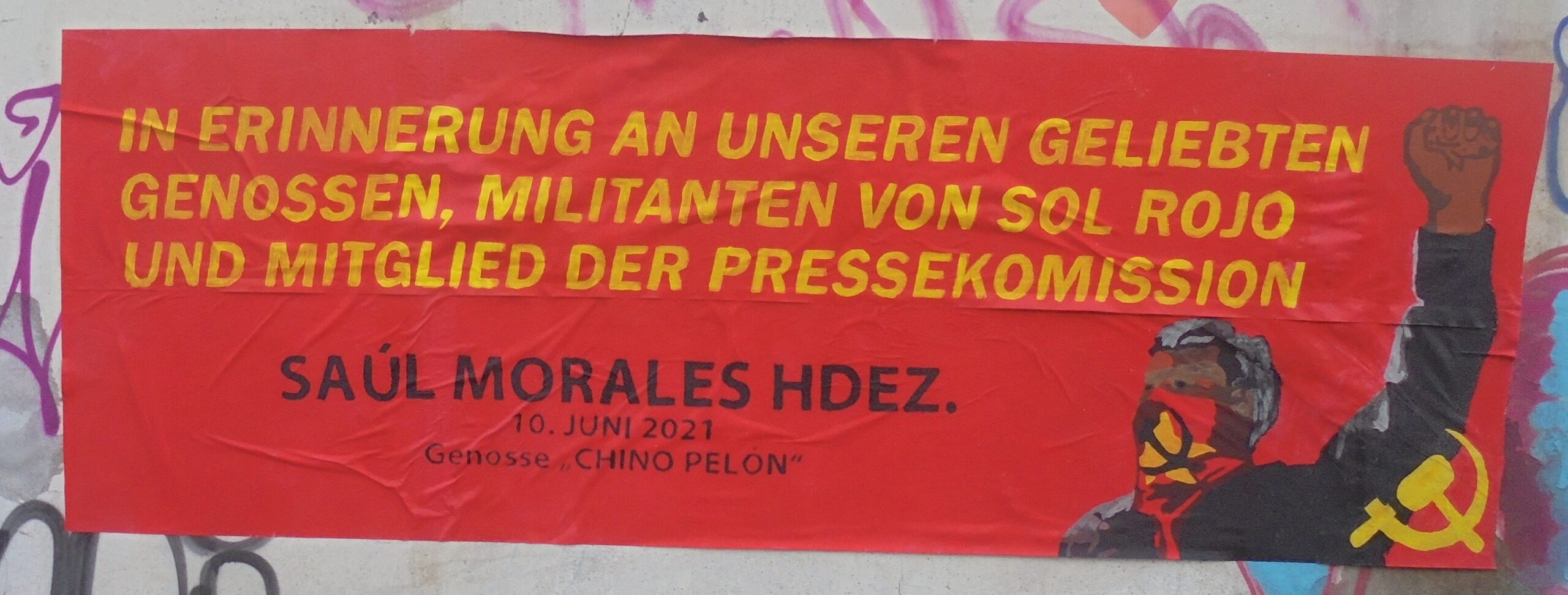 Essen: Memorial action for comrade Sául Morales Hernándes