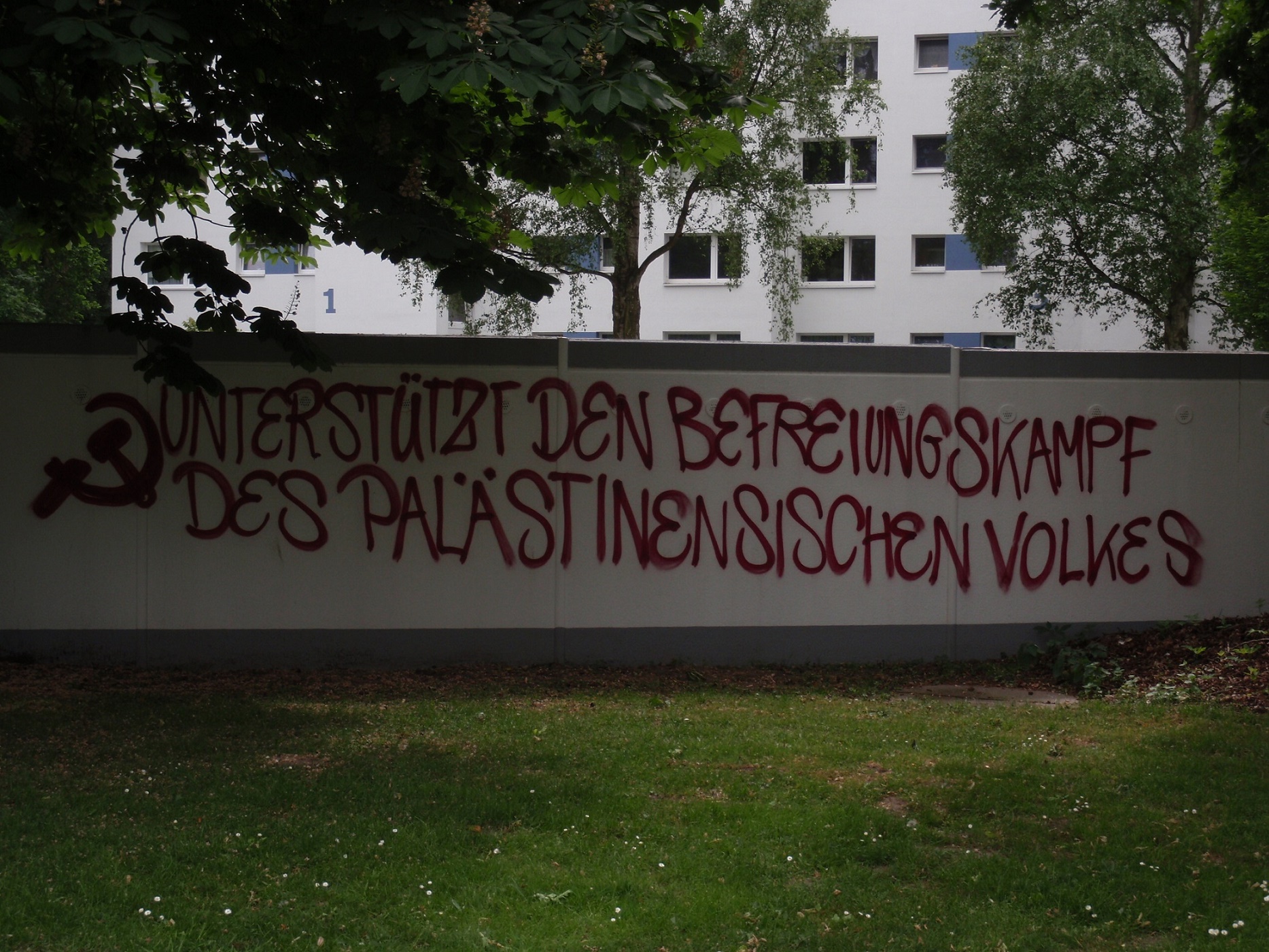 Bremen: Grafitti zur Unterstützung des Befreiungkampfes des palästinensischen Volkes