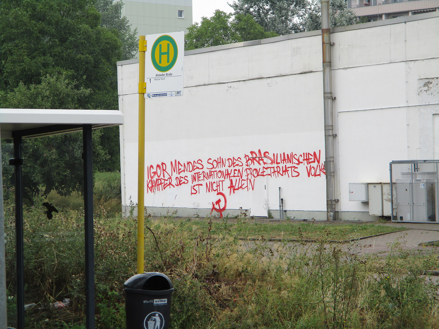 Aktion in Solidarität mit Igor Mendes in Weimar