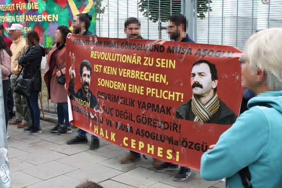 Kundgebung für politische Gefangene vor U-Haftknast in Hamburg