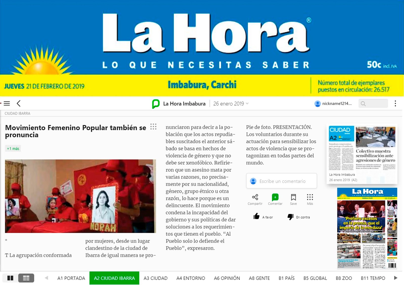 Stellungnahme der Volksfrauenbewegung in Ecuador nach dem Mord an Schwangerer in Ibarra