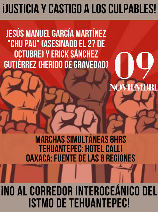 Mexico: “Justice for the comrades and punishment for the perpetrators”.
