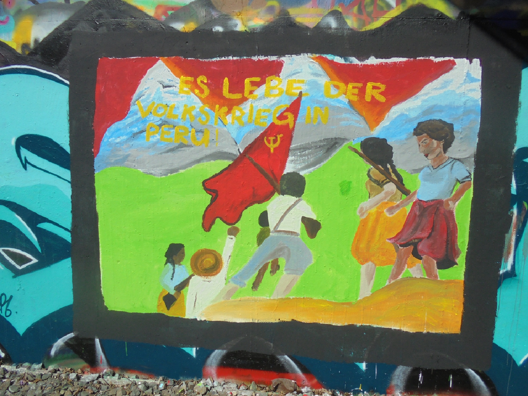 Essen: Wandmalung anlässlich der Einleitung des Volkskrieges in Peru
