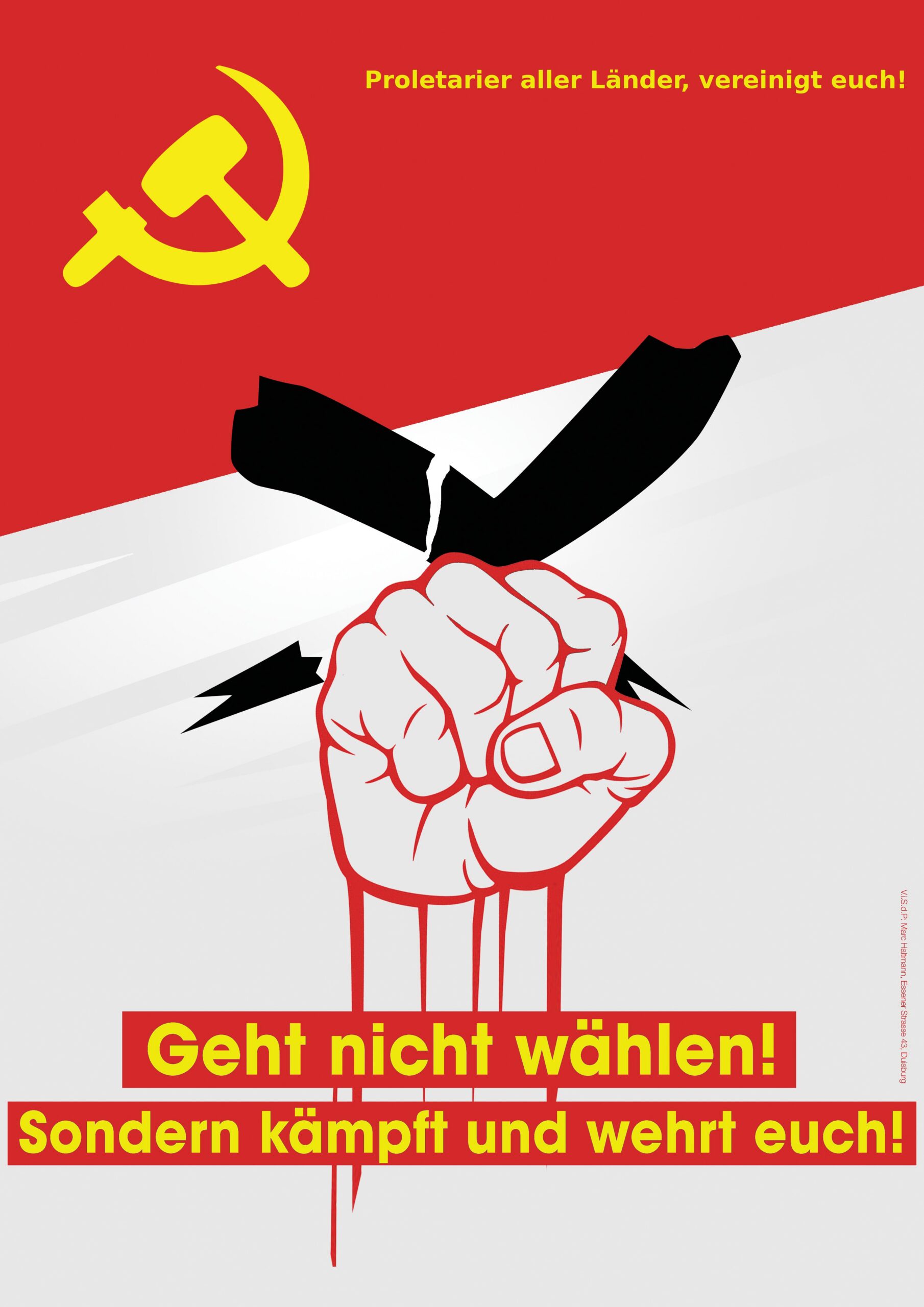 Plakat zum Wahlboykott