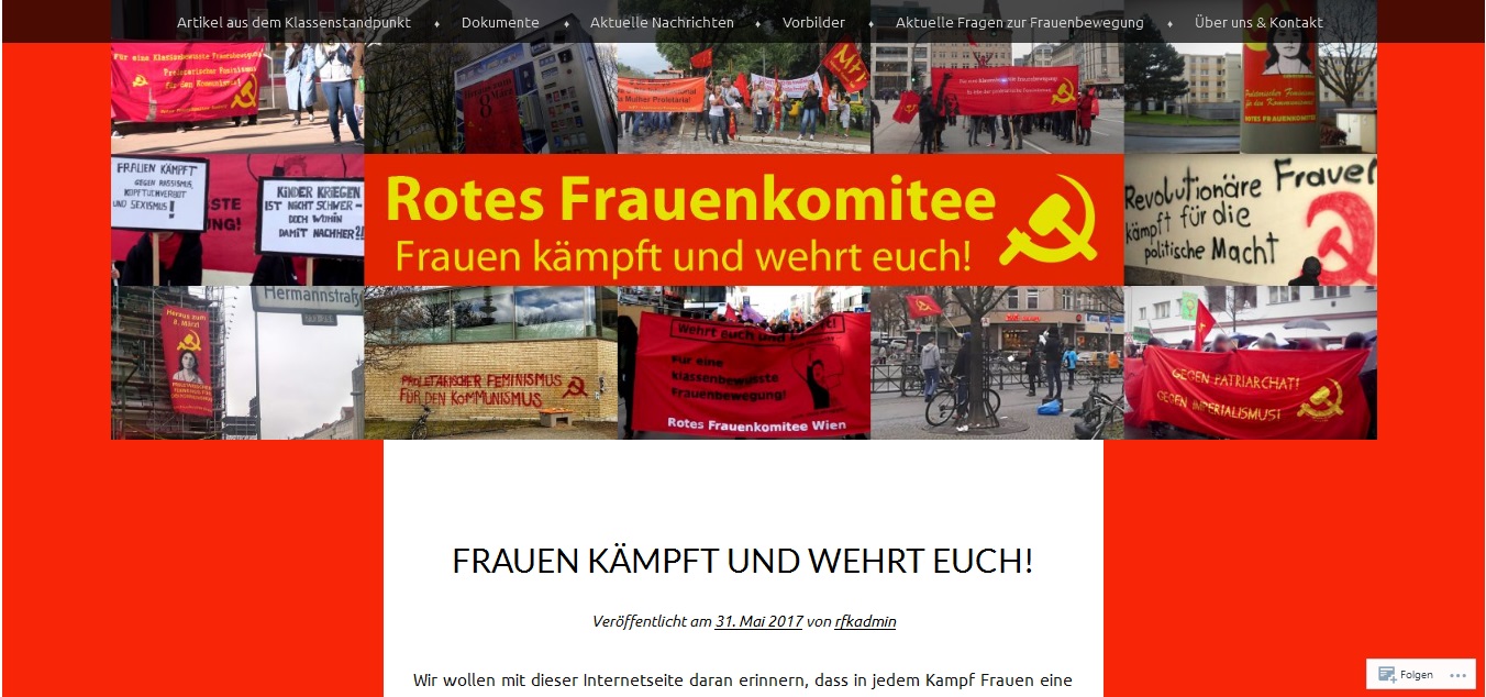 Neue Internetseite des Roten Frauenkomitees