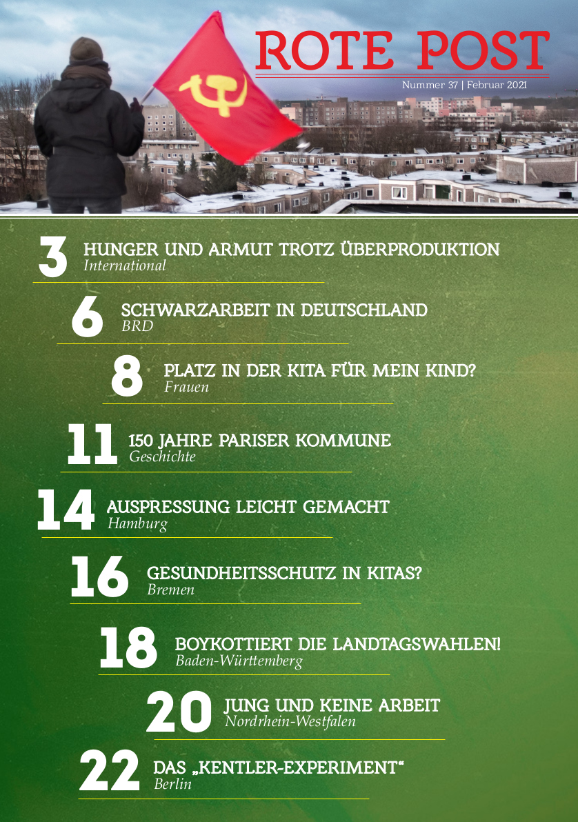 Editorial of the upcoming February issue of Rote Post