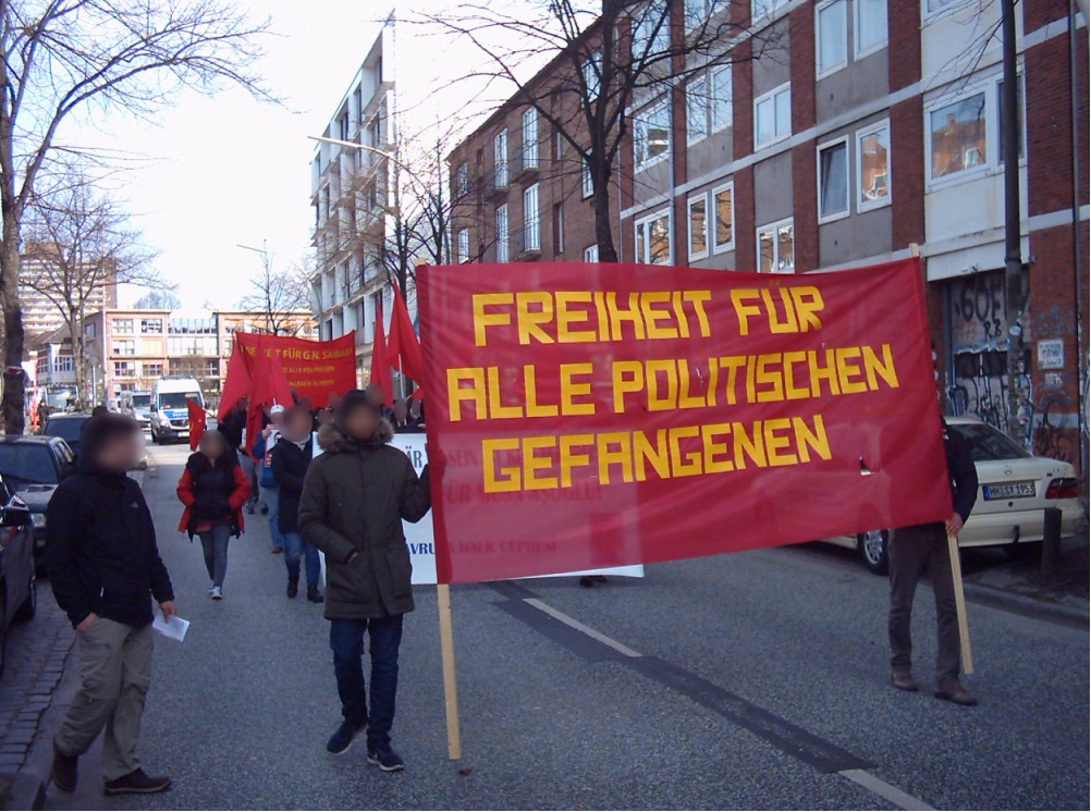 Demonstration for the freedom of political prisoners in Hamburg (FRG)