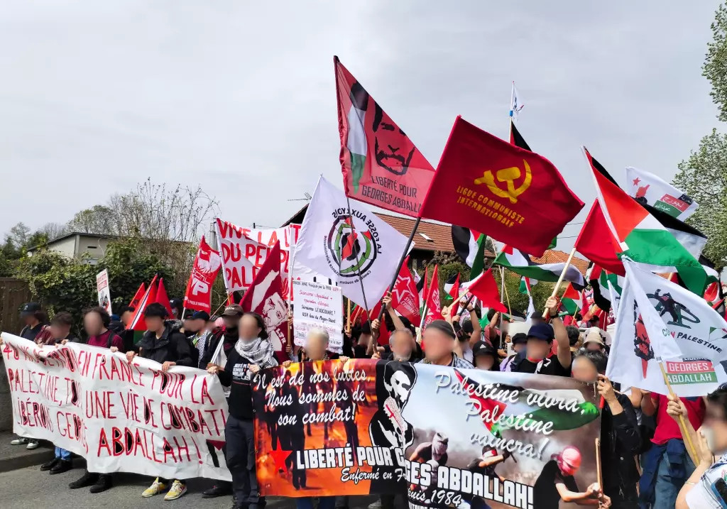 Frankreich, Lannemezan: Großdemonstration für die Freiheit von Georges Abdallah