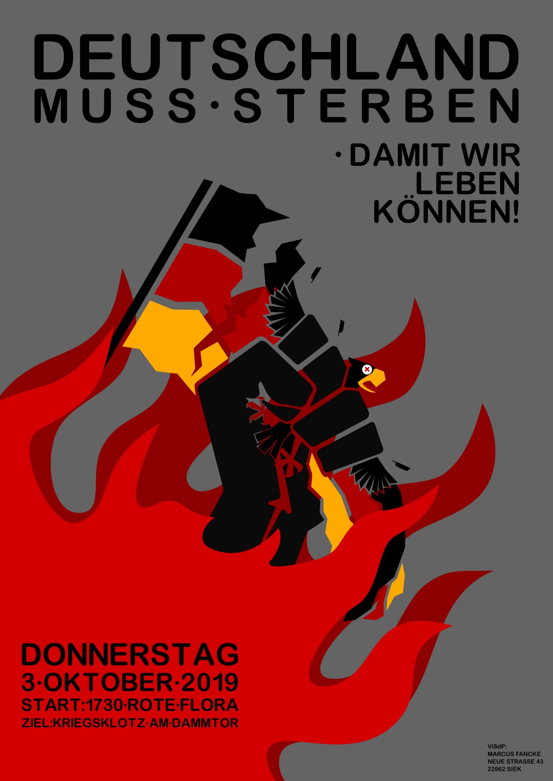Hamburg: Plakat zum „Tag der deutschen Einheit“ am 3. Oktober