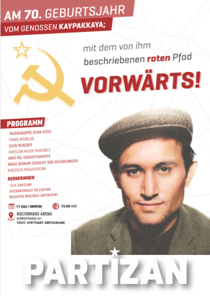 Aufruf zur Kaypakkaya-Festveranstaltung von Partizan