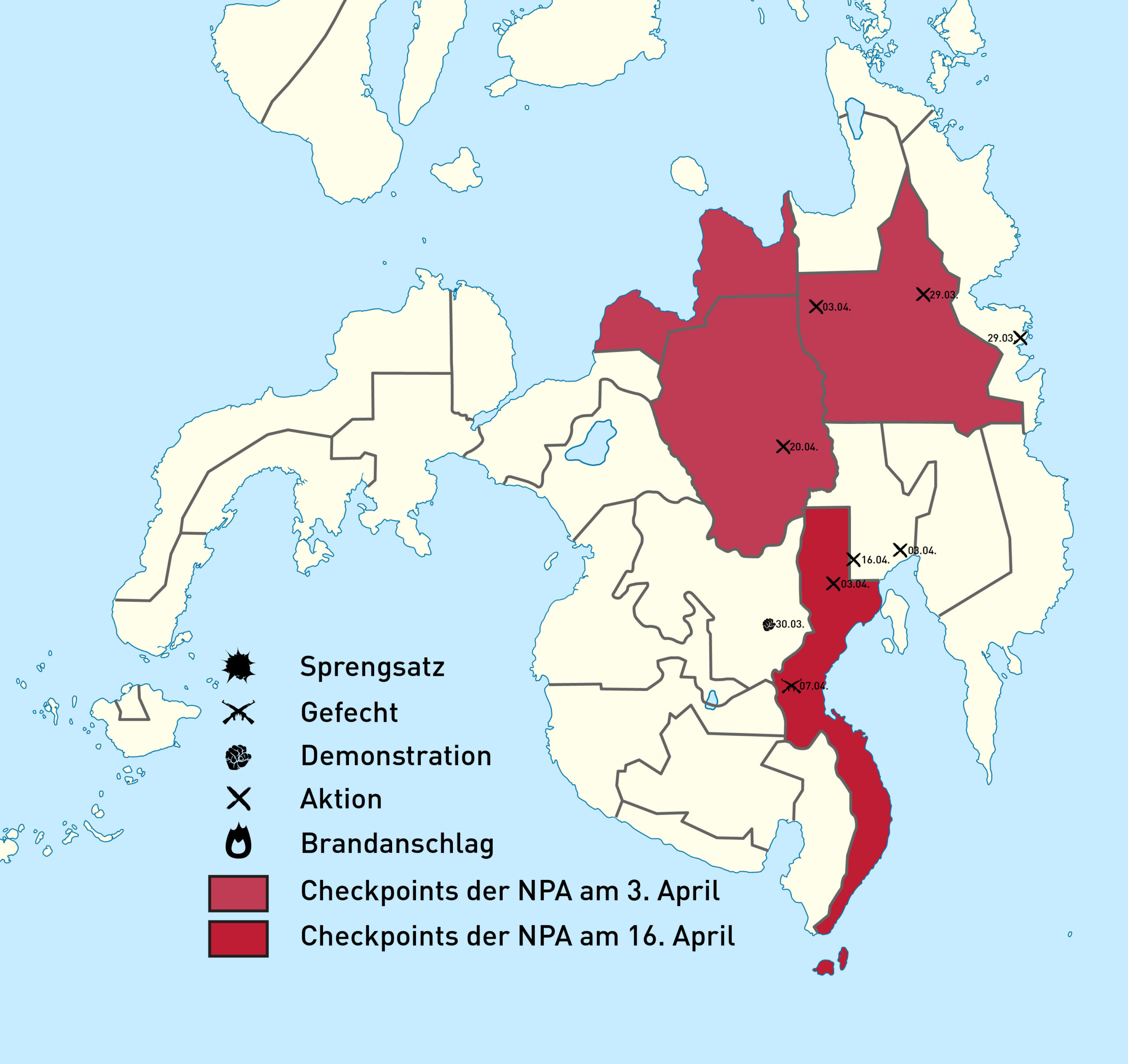 Aktionen auf den Philippinen im März und April
