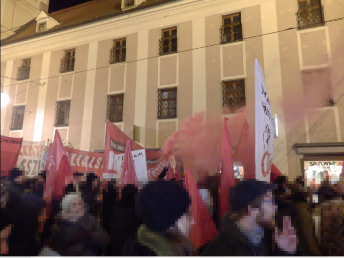 Huge antifascist demonstration in Linz, Austria