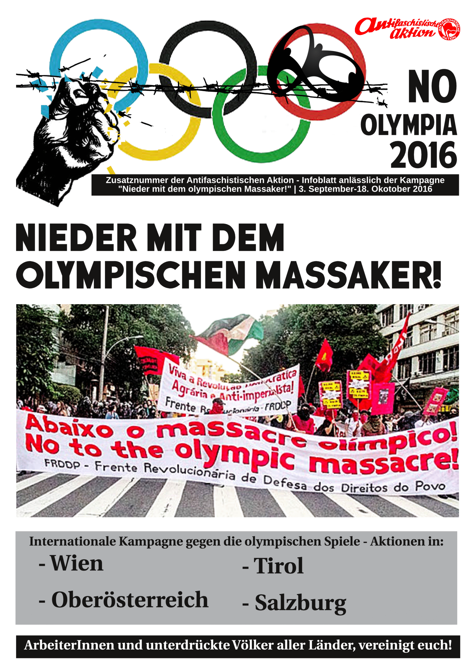Österreich: Bericht zur Kampagne „Nieder mit dem olympischen Massaker!“