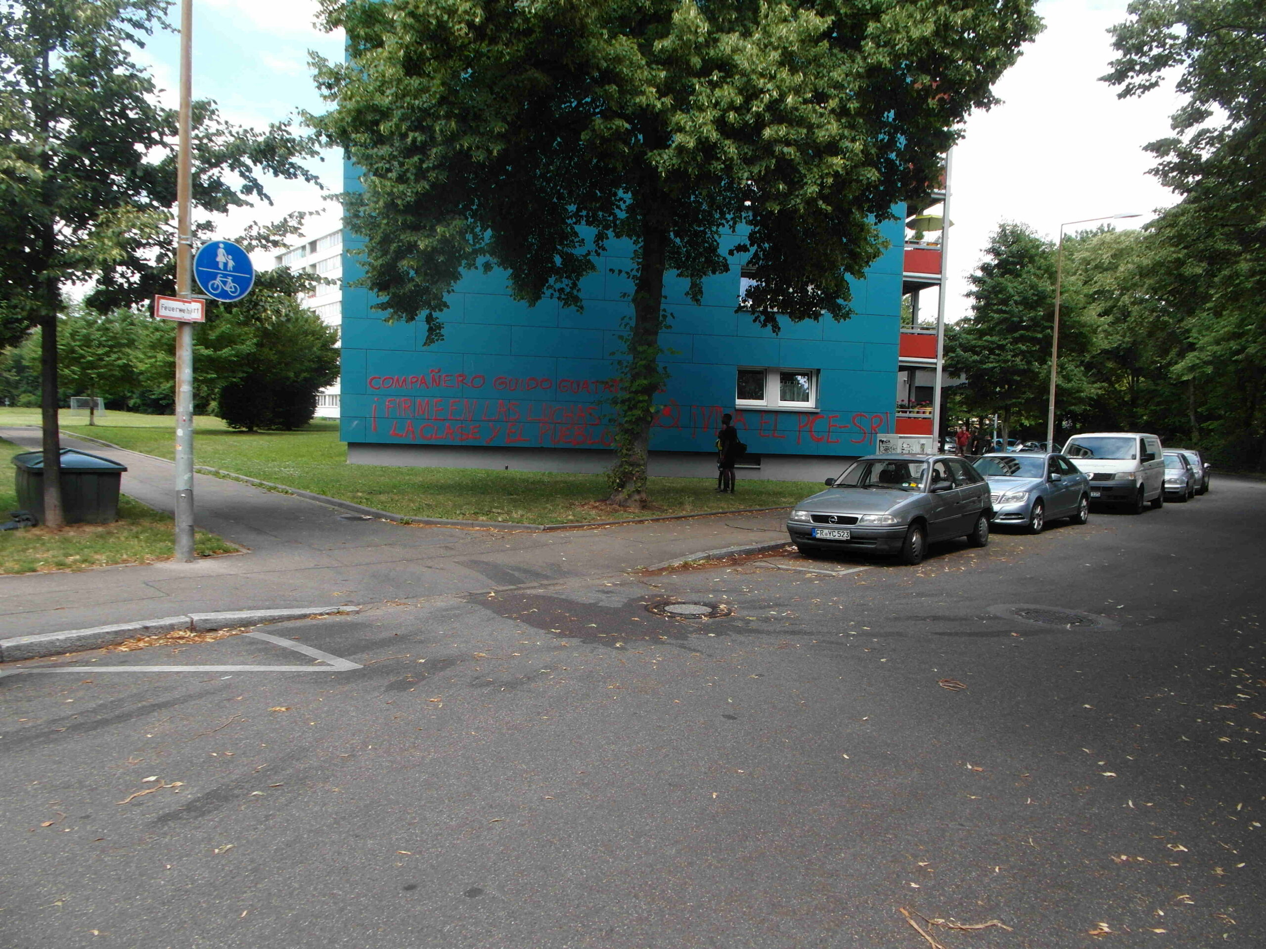 Freiburg: Malungen in Solidarität mit dem Kampf des ecuadorianischen Volkes