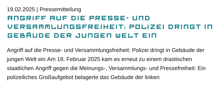 Berlin: Polizei dringt in Gebäude der jungen Welt ein