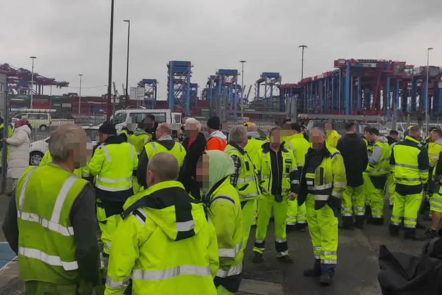 Arbeitskampf im Hamburger Hafen