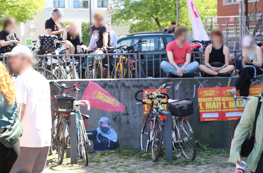 Hamburg Barmbek Plakat an der Demonstrationsroute
