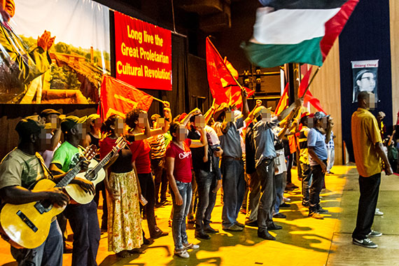 kulturrevolution feier mit palästina fahne