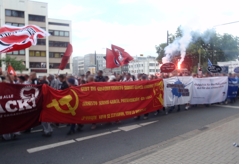 Transparent für Ernesto Sernas Garcia auf Demonstration 3